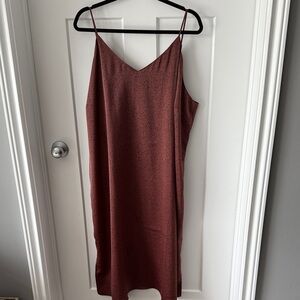 Reitmans Spaghetti Strap Midi Dress in Rust